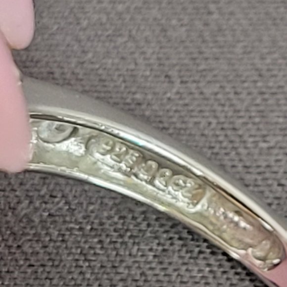 Sparkling Silver 4ct Princess Cut w/ Round Side Stones CZ Engagement Ring, Sz 9 - Picture 12 of 14